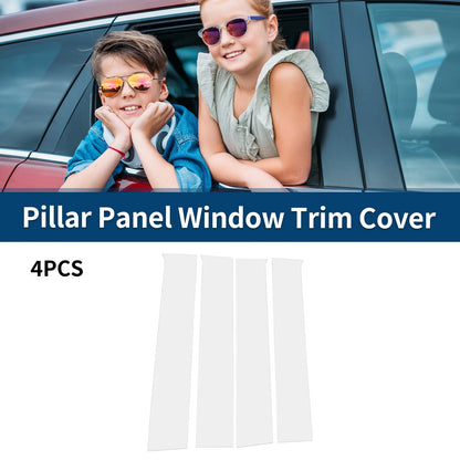 4pcs Car Pillar Window Trim for Chevrolet Silverado (2014-2018) Chrome Silver