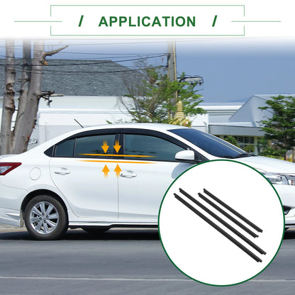 4pcs Weatherstrip Window Seal for Toyota Vios (2004-2008) Black