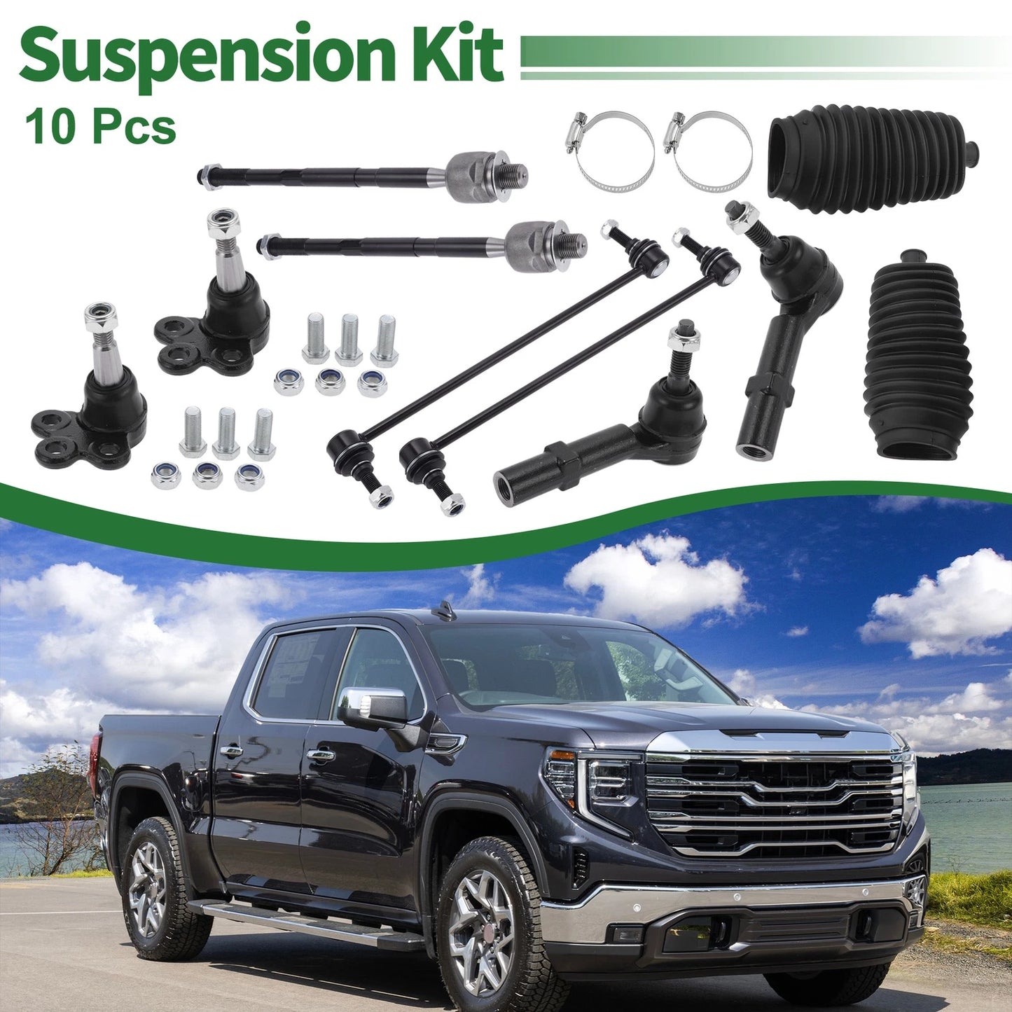 10 x Front Suspension Tie Rod Ends Front Sway Bar Link Ball Joint for GMC