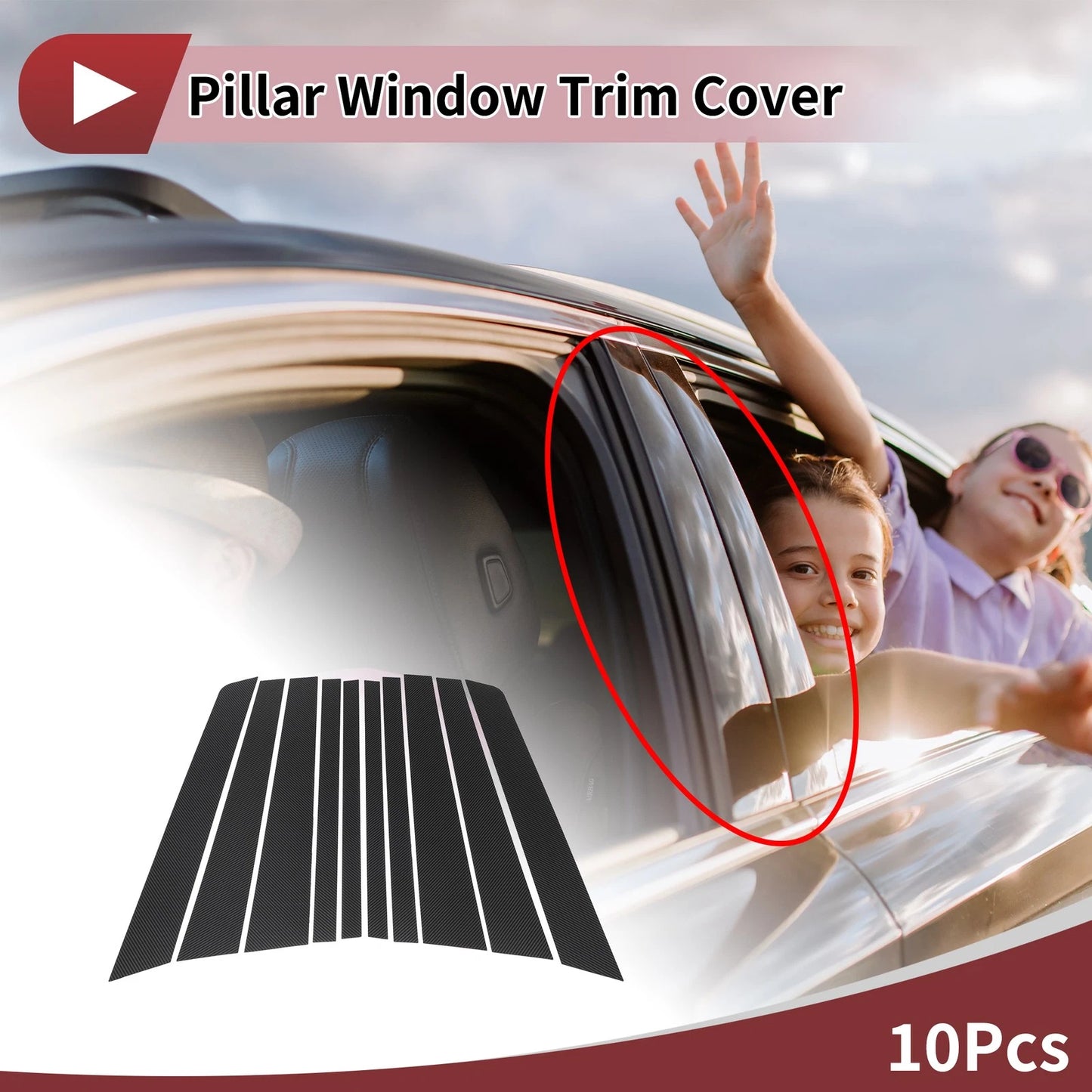 10 x Door Pillar Window Trim for Land Rover Range Rover (2002-2012)