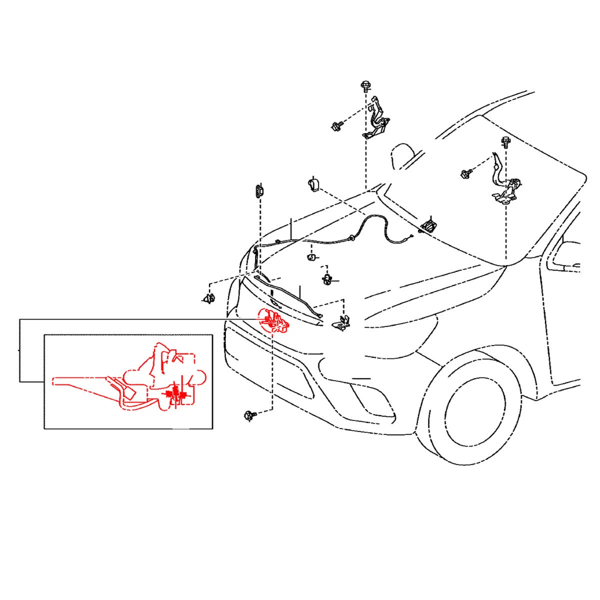 Bonnet  Latch Lock for Toyota Hilux2015-2024