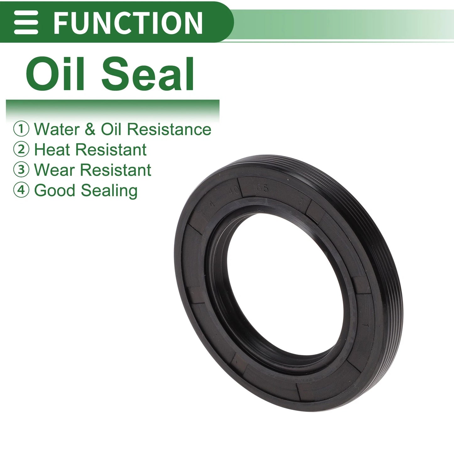 Oil Seal NBR Rubber 40x65x8mm High Pressure Black 5 Pcs