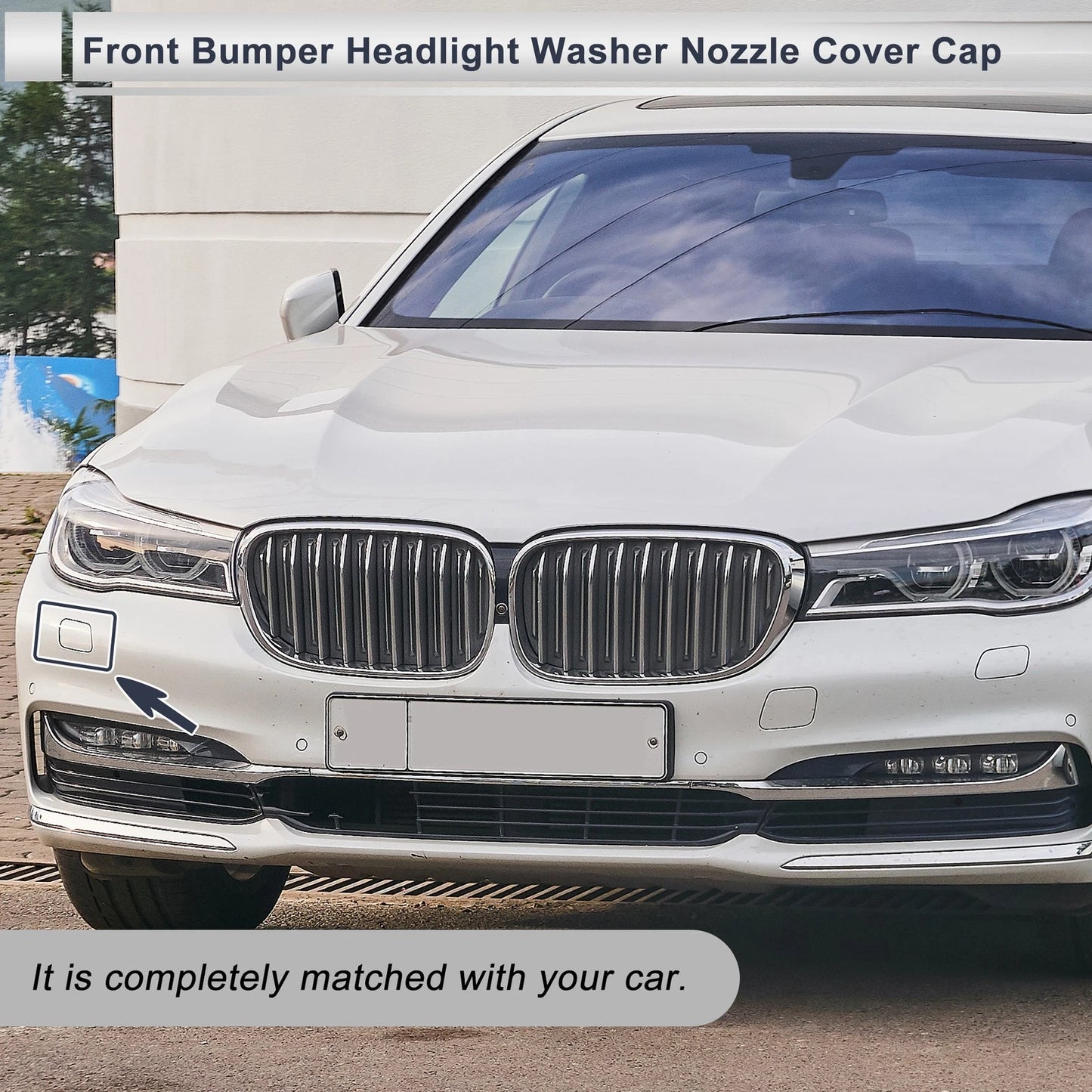 Bumper Headlight Washer Nozzle Cover for BMW 740i (Unpainted)