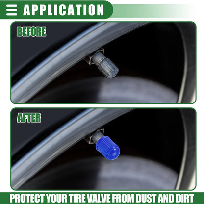 20pcs Tire Valve Stem Caps for Car & Motorcycles 12mm Plastic Blue