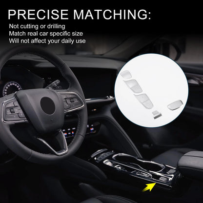 Gear Shift Handbrake Button Switch Cover for Buick Envision Silver Tone 1 Set