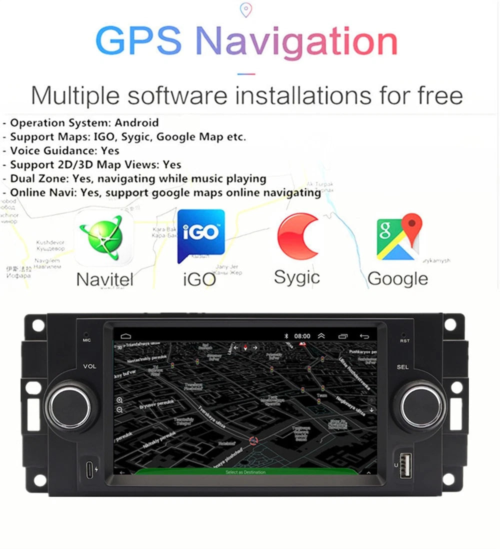 6.2'' Car Stereo GPS Navigation for 2004-2007 Jeep Grand Cherokee