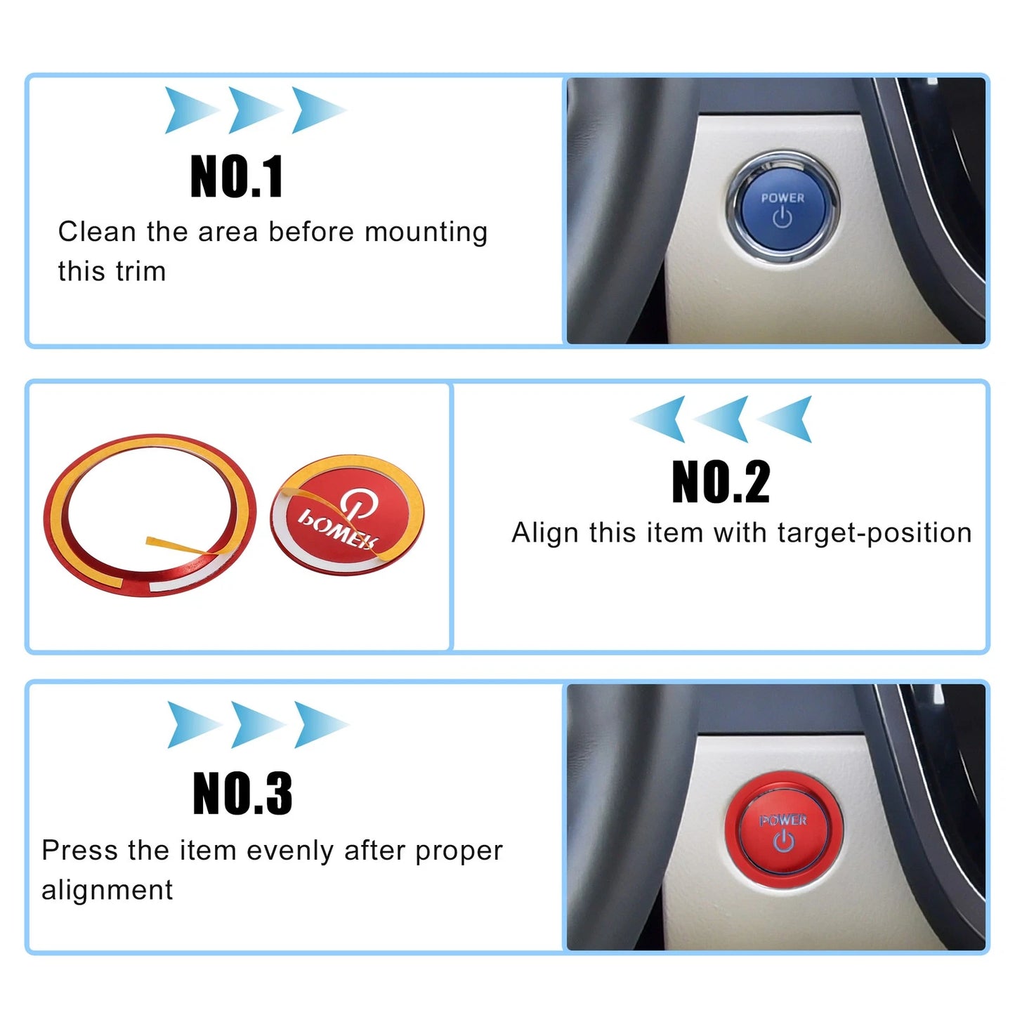 Start Stop Button Cover for Toyota Prius 5th Gen (2010-2015)