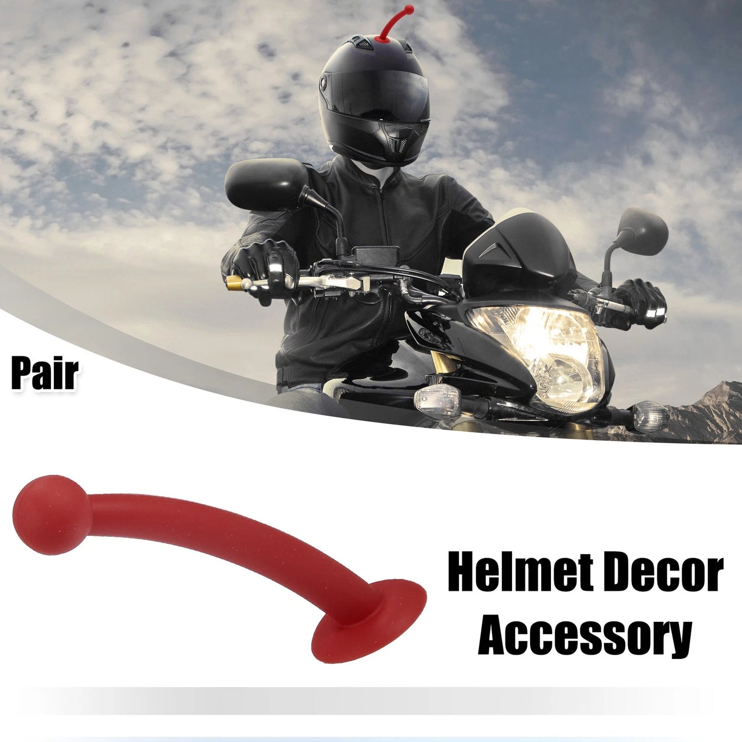 Antenna Shape Roof Ornament Top Stickers for Car Motorcycle Bike Helmets Red