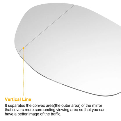 Left Side Heated White Mirror Glass for Honda Odyssey (2014-2017)