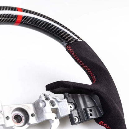 Steering Wheel Carbon Flat Bottom Suede for Subaru Legacy Forester (15-17)