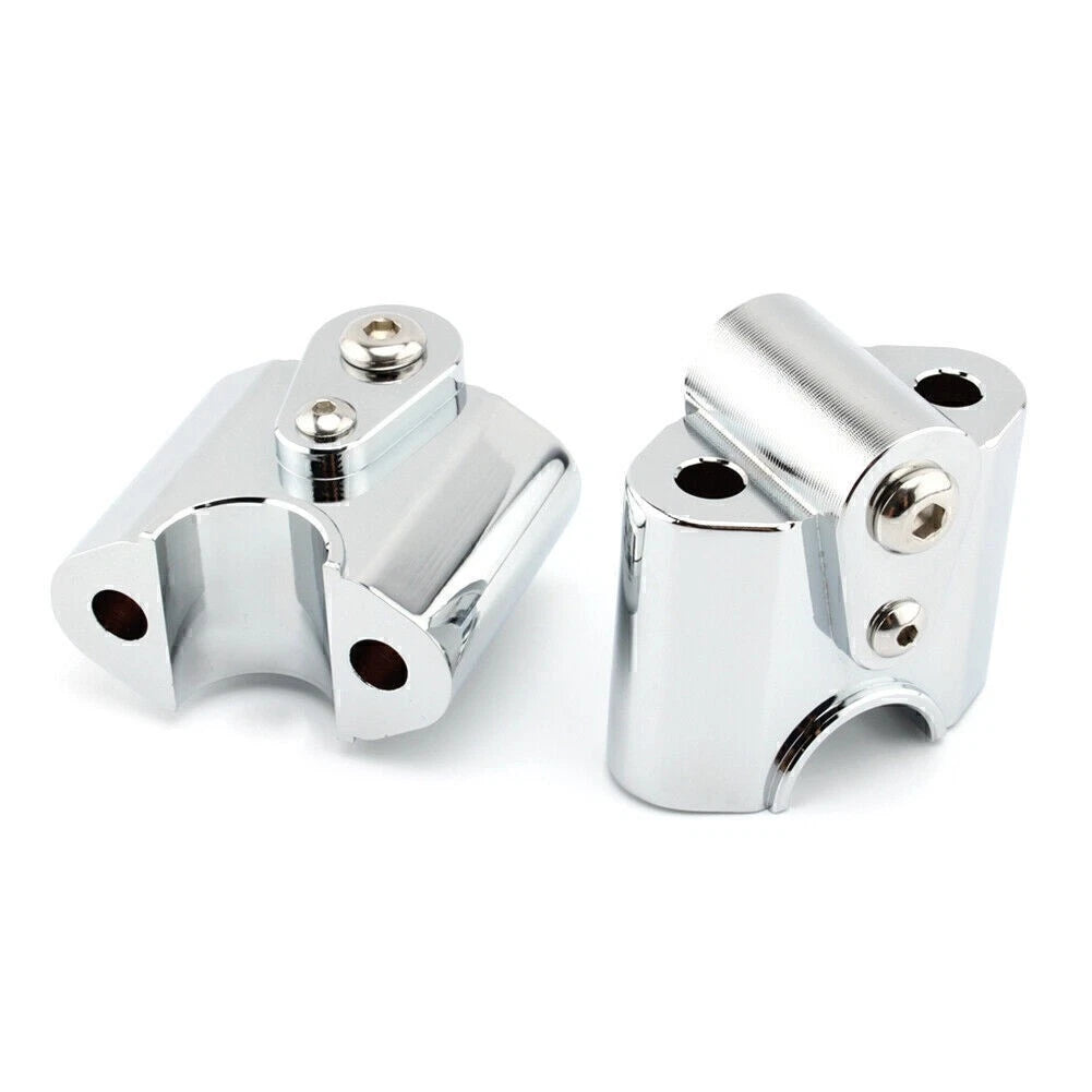 Silver Motor Handlebar Risers Lift Clamp Adapters for BMW R18 (2020-2023)