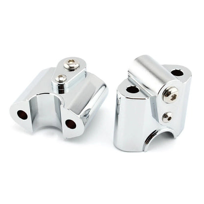 Silver Motor Handlebar Risers Lift Clamp Adapters for BMW R18 (2020-2023)