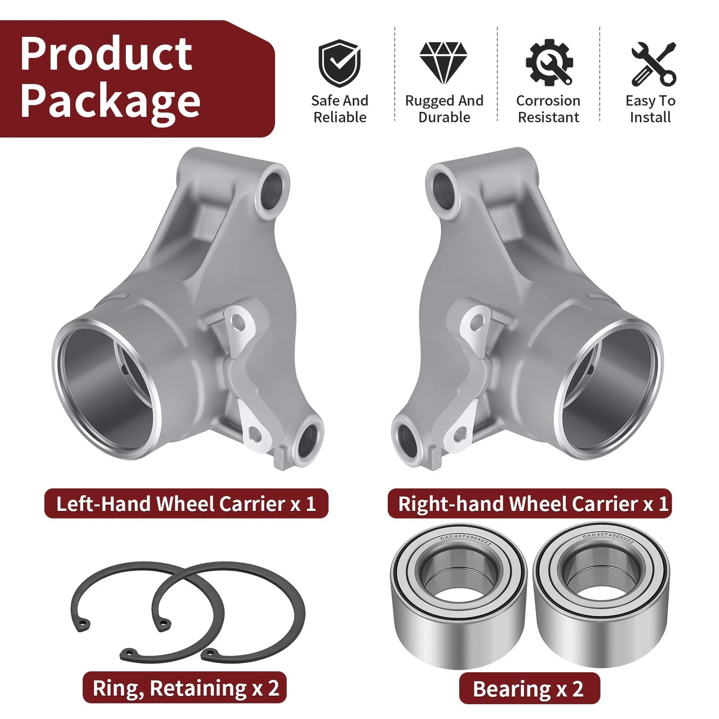 Rear Wheel Carrier with Bearing for Polaris Sportsman 500 Touring EFI (2008–2013)