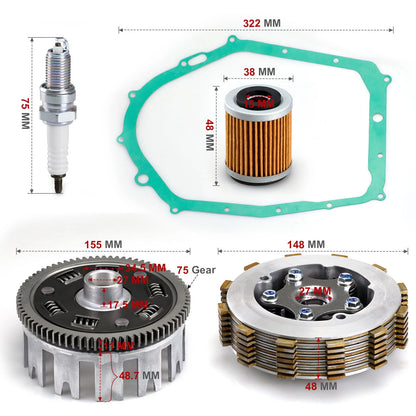 Clutch Assembly kit & Clutch Basket for Yamaha YFM350 Warrior (1987–2004)