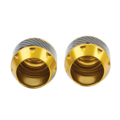 2 x Gold Motorcycle Front Fork Frame Sliders for Make & Model