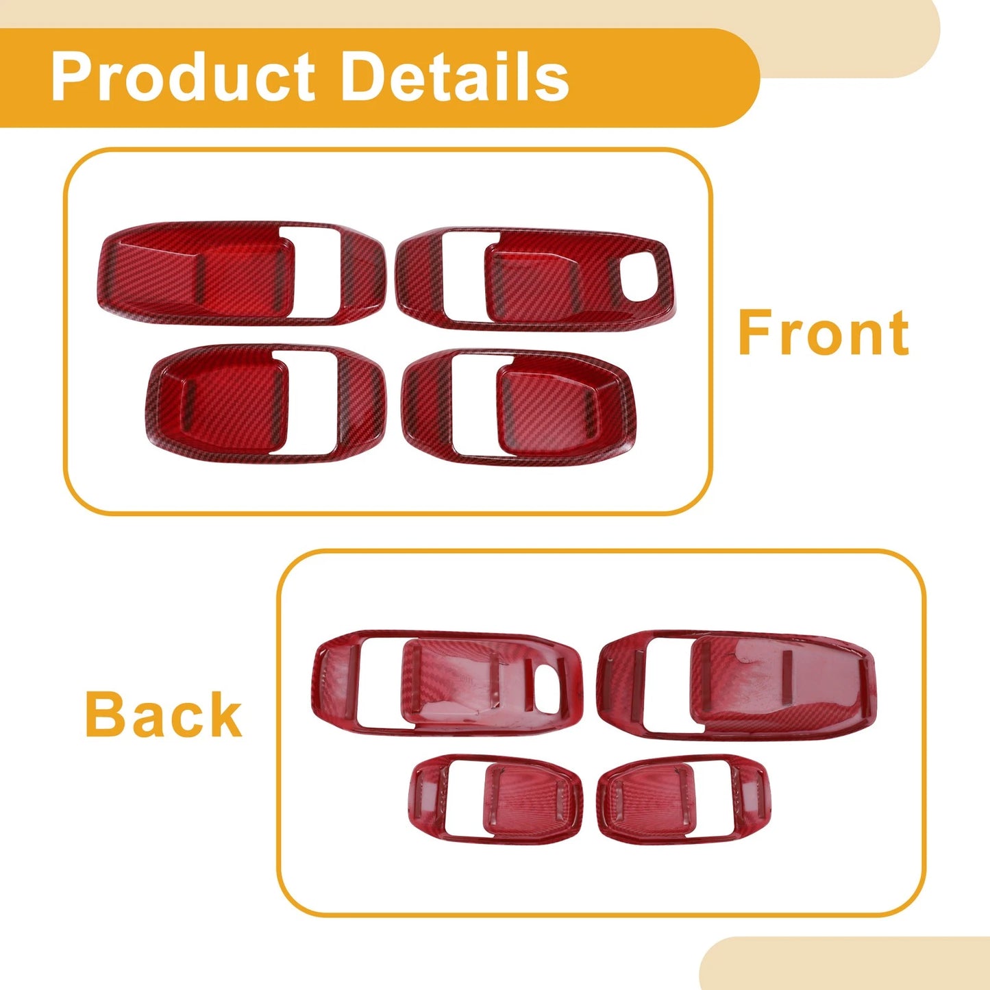 Interior Door Handle Bowl Cover for Jeep Wrangler Gladiator (2018-2024)