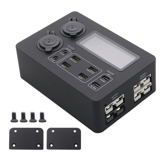 12V Power Distribution Box w/ USB Plugs & LED Display for Car, Boat, RV