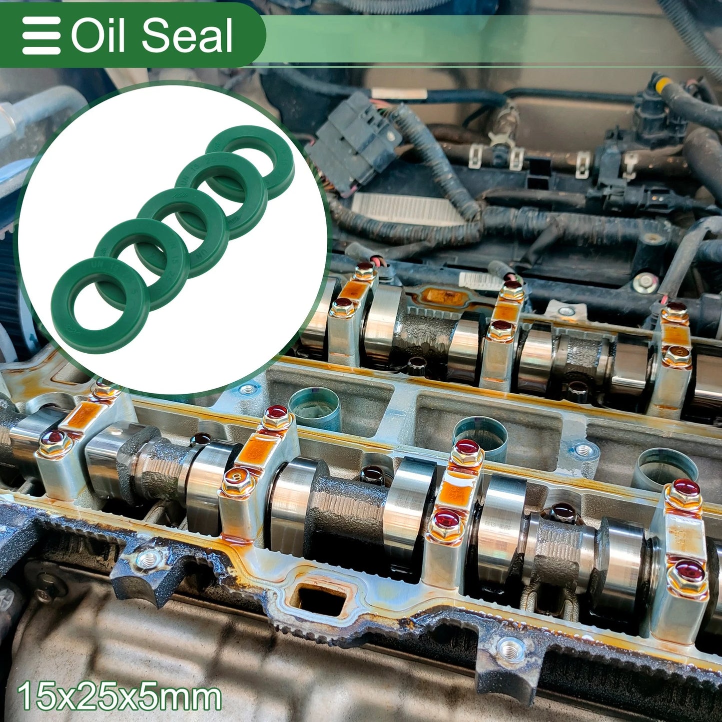 Oil Seal / 15x25x5mm / Rotary Shaft Seal TPU 5 Pcs for Make Model
