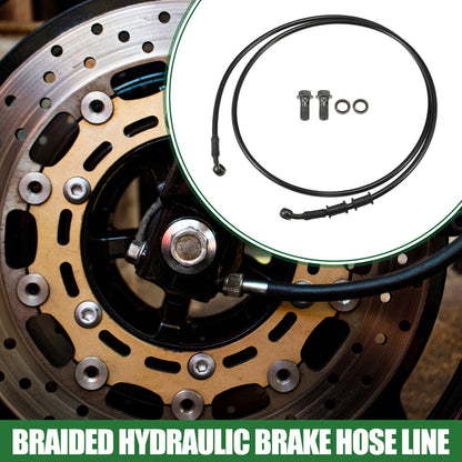 Brake Line 160cm Motorcycle Braided Hydraulic Brake Line Oil Hose Black Army Green for Motorcycle