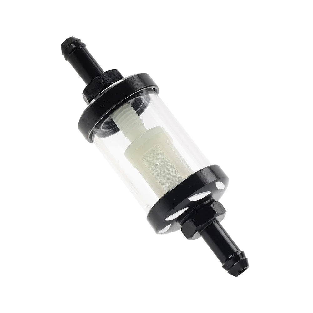Black Universal 8MM 5/16 Inline Reusable Motorcycle Gas Fuel Filter for Bikes