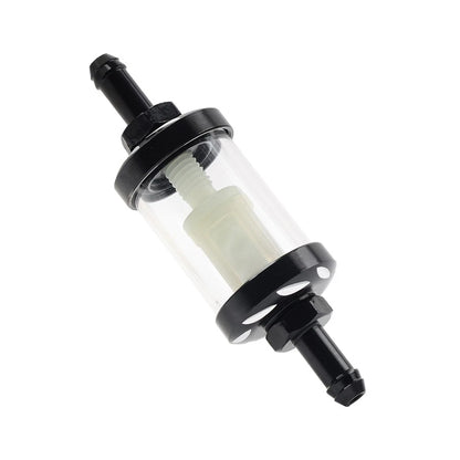 Black Universal 8MM 5/16 Inline Reusable Motorcycle Gas Fuel Filter for Bikes