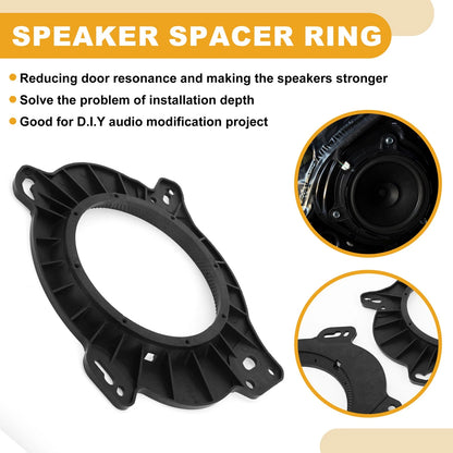 Speaker Spacer Ring 6x9 to 6.5 Tweeter Adaptor for Toyota ABS (2)