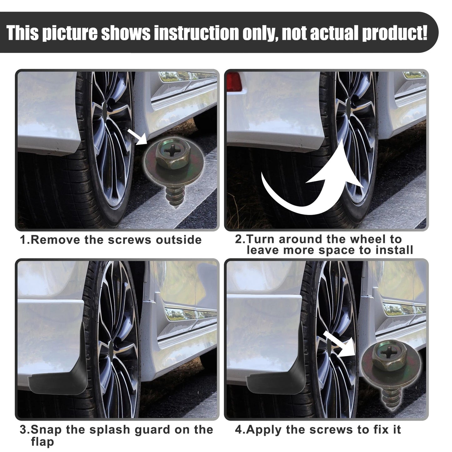 Car Mud Flaps Splash Guards  Black for Kia Sportage (2022-2023)