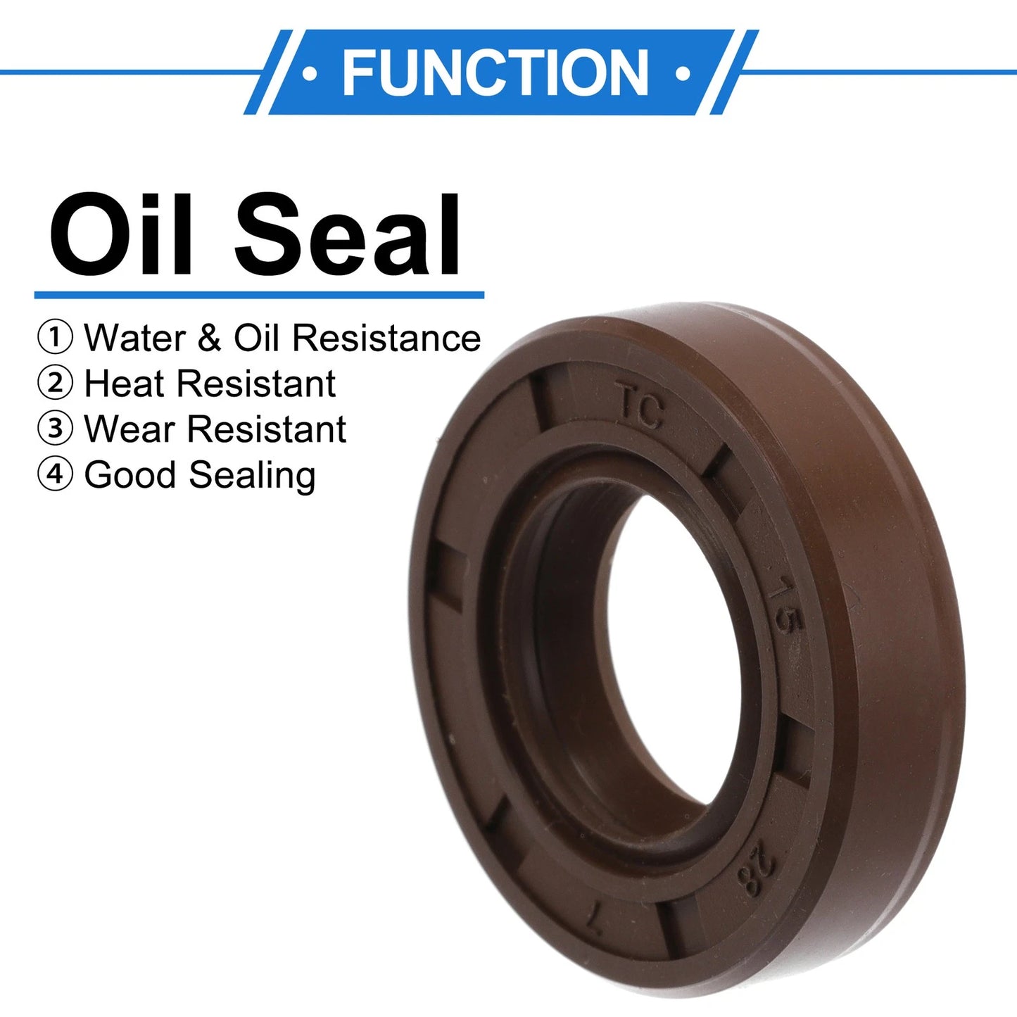Oil seal rotary shaft seal FKM 15x28x7mm Brown 2 x for MakeModel