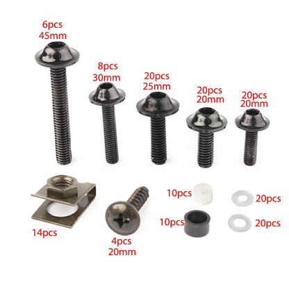 Fairing Bolt Kit for Kawasaki Ninja ZX6R, ZX7R, ZX9R, ZX14 (2000-2023)