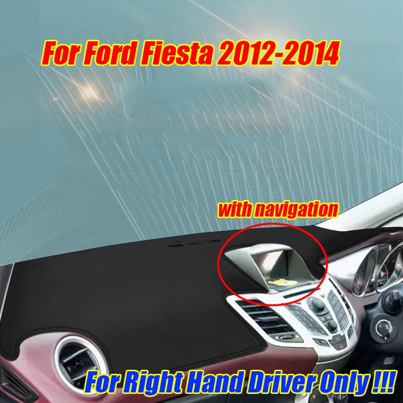 RHD Leather Dashboard Cover Pad Mat for Ford Fiesta (2012–2014)