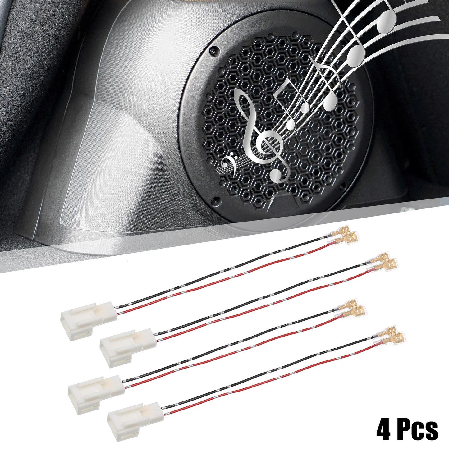 4 x Car Speaker Connector Wire Harness Adapter Auto Connector for Toyota