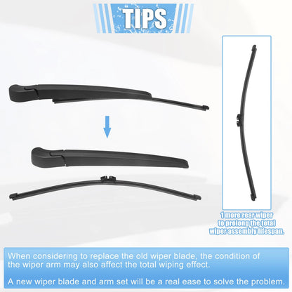 Rear Windshield Wiper Blade Arm Set for BMW X5 X5M E70 (2006-2013)