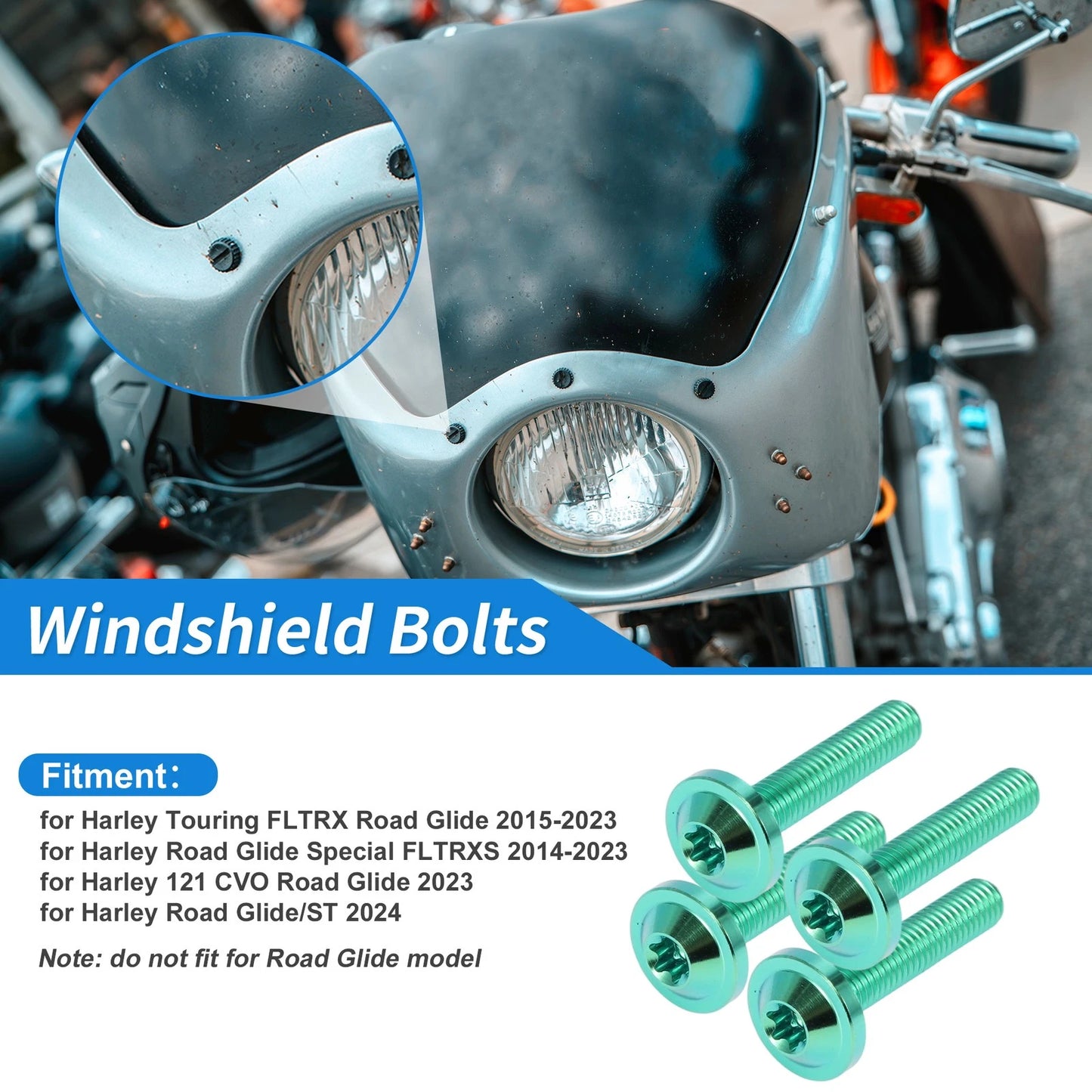 Windshield Bolts for Harley Touring FLTRX Road Glide (2015–2023)