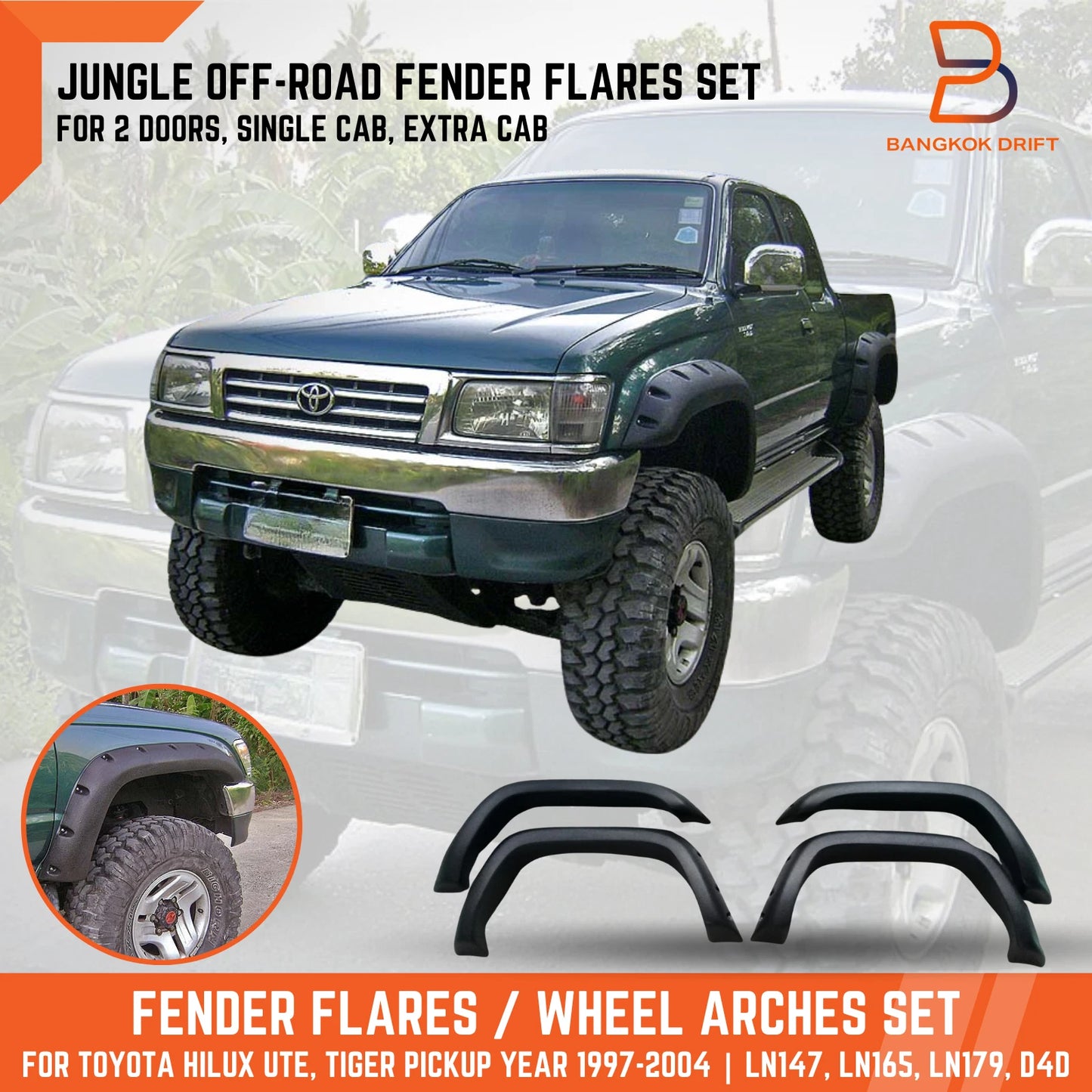 Fender Flare Wheel Arch for Toyota Hilux Ute MK4 MK5 (1997-2004)