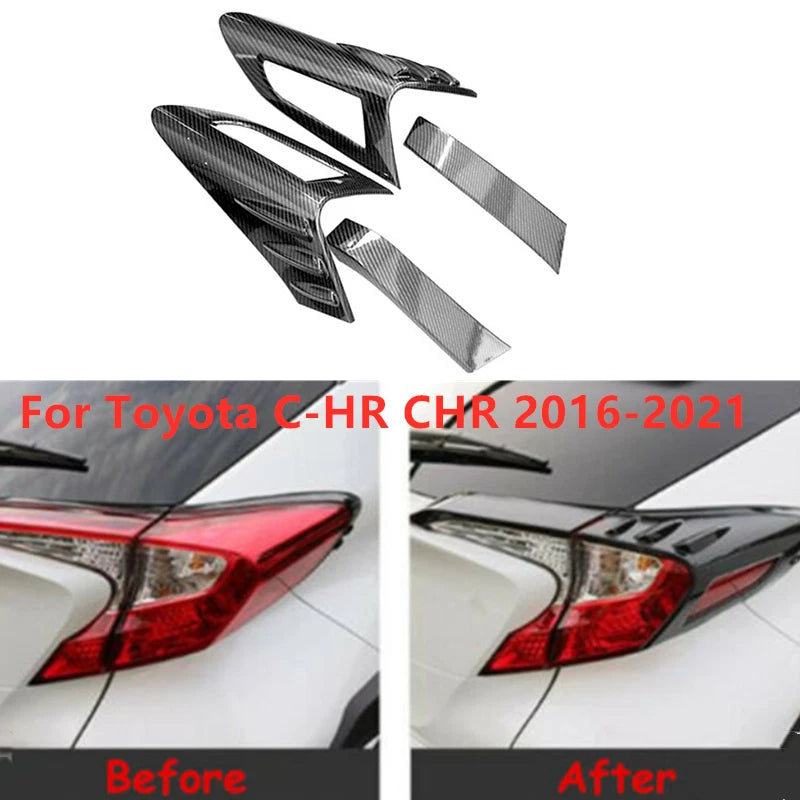 Carbon Fiber Style Eyebrow Rear Tail Light for Toyota C-HR (2016–2021)