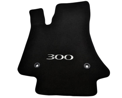 Floor Mats for Chrysler 300C 2011 - Black Tailored Carpets with 300 Emblem Set