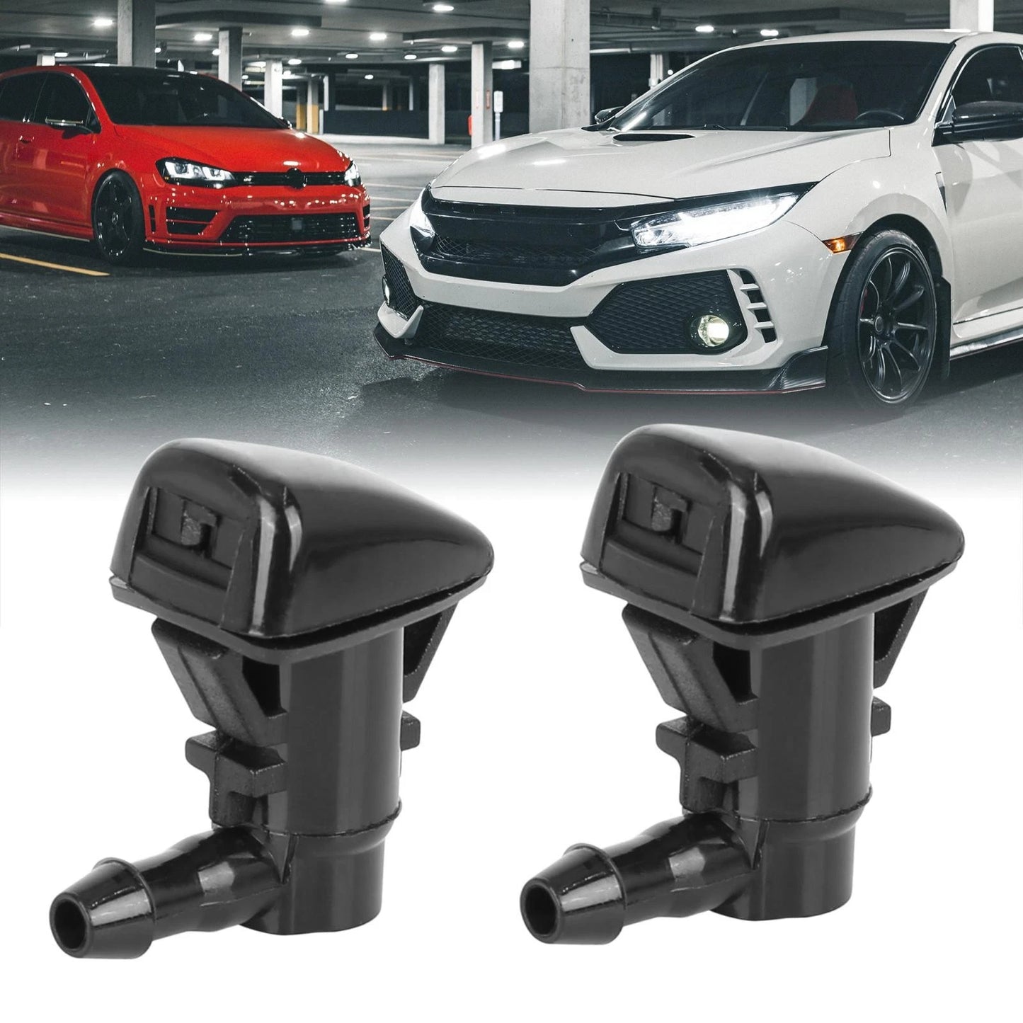 2 x Windshield Washer Sprayer Nozzles for Ford F250 F350 F450 F550 (2011-2016)