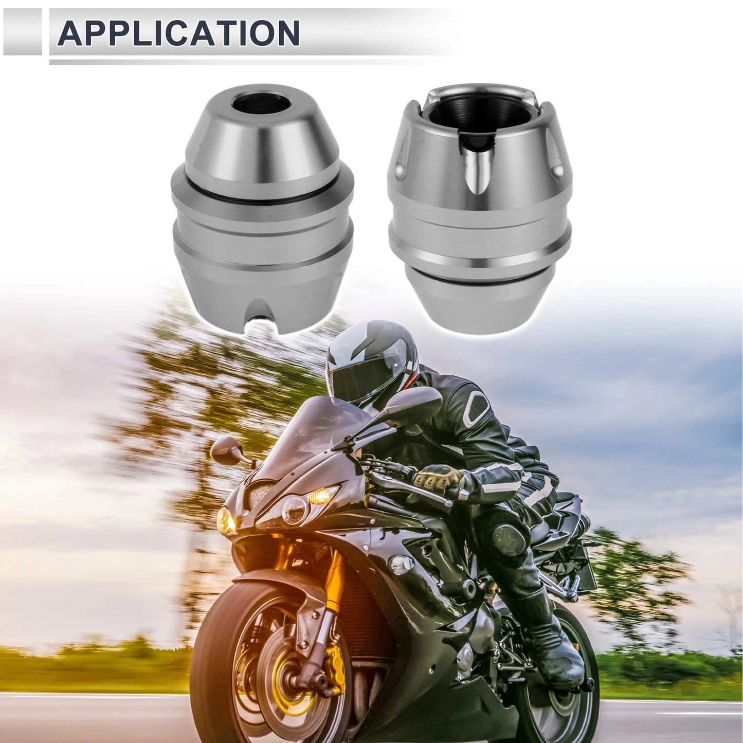 16mm Aluminum Alloy Motorcycle Slider Frame 2 x