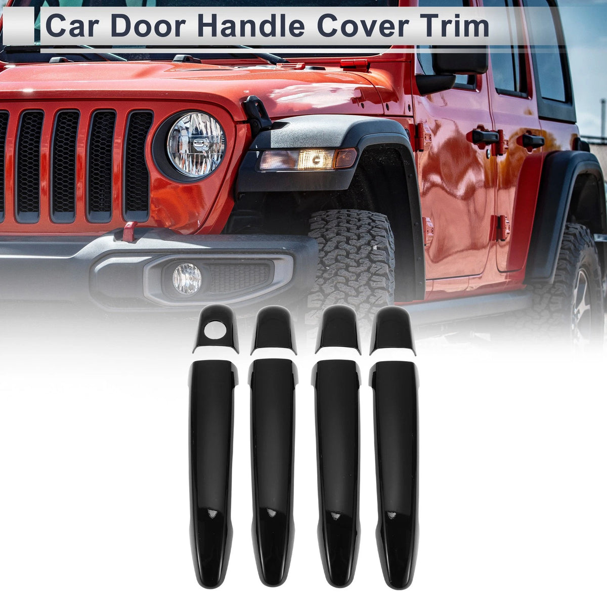 Black Door Handle Cover Trim for Toyota Highlander (2014-2023)