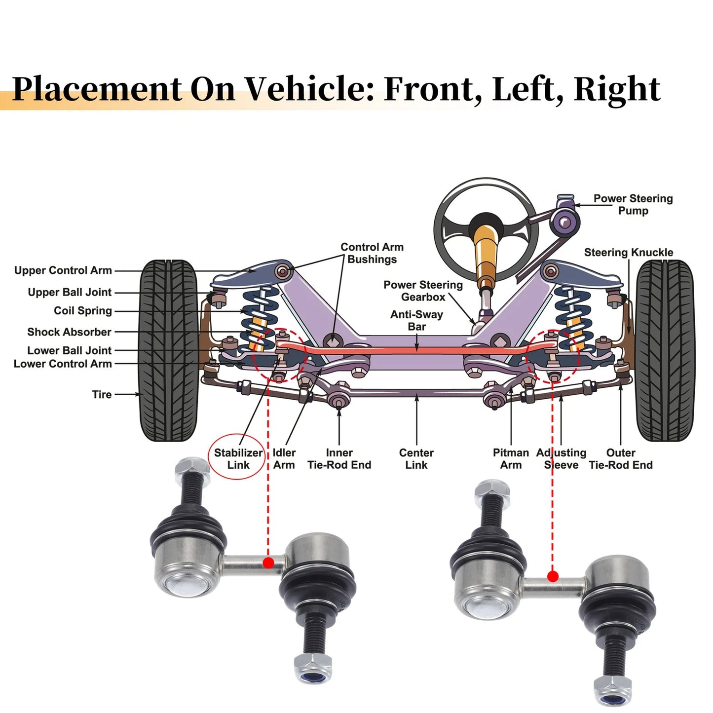 Front Stabiliser Sway Bar Links for Subaru Forester, Impreza (03-13)