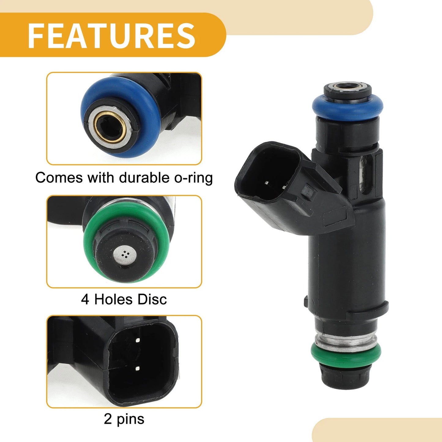 1 Pc Fuel Injector for GMC Sierra 1500 (2002-2005) Black