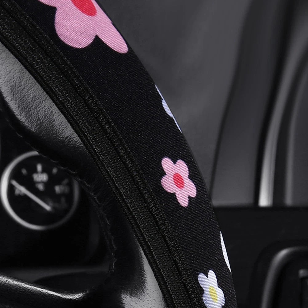 15 Inch Floral Steering Wheel Cover