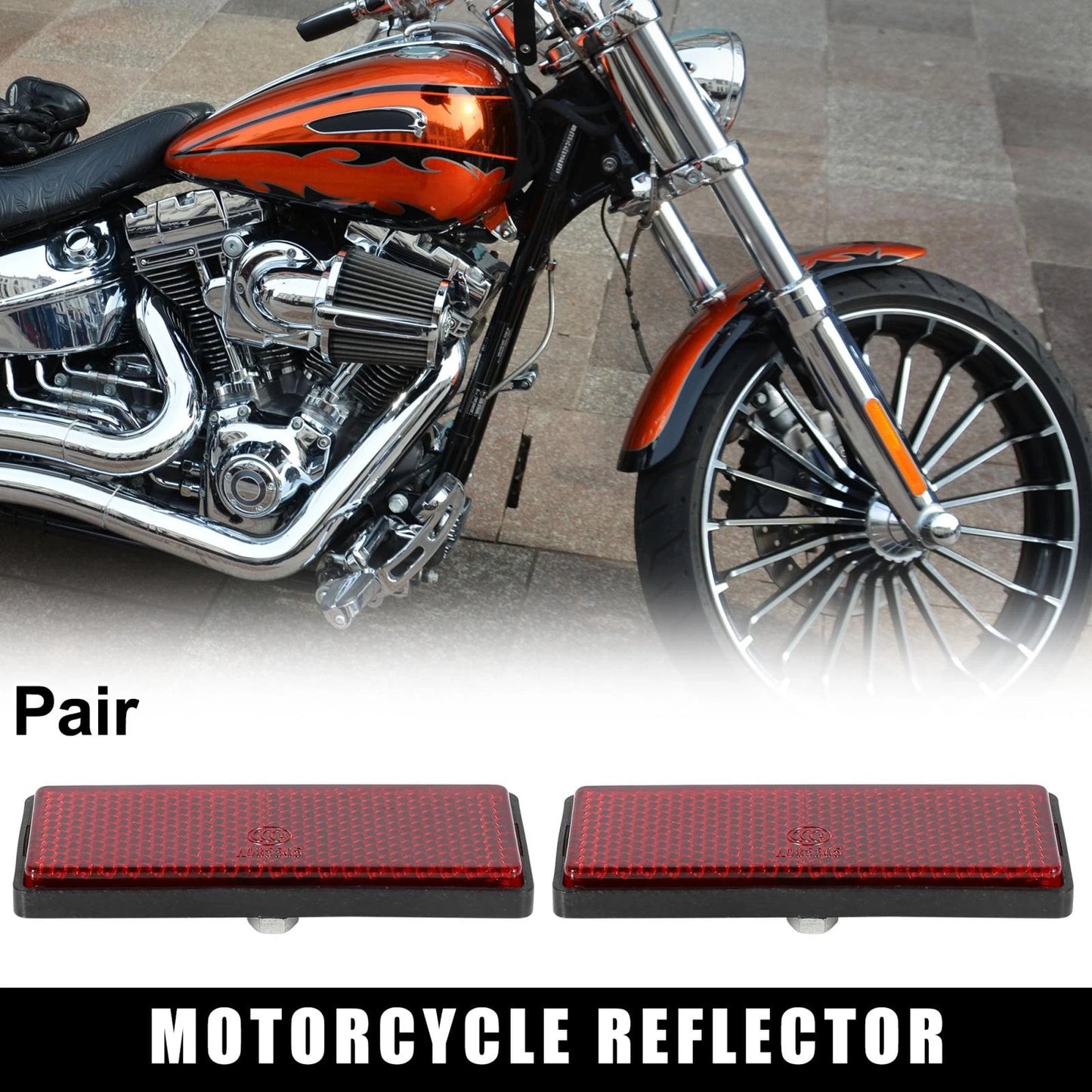 2 x M6x1.0 Rectangle Reflector Marker Cover for ATV Motorcycle