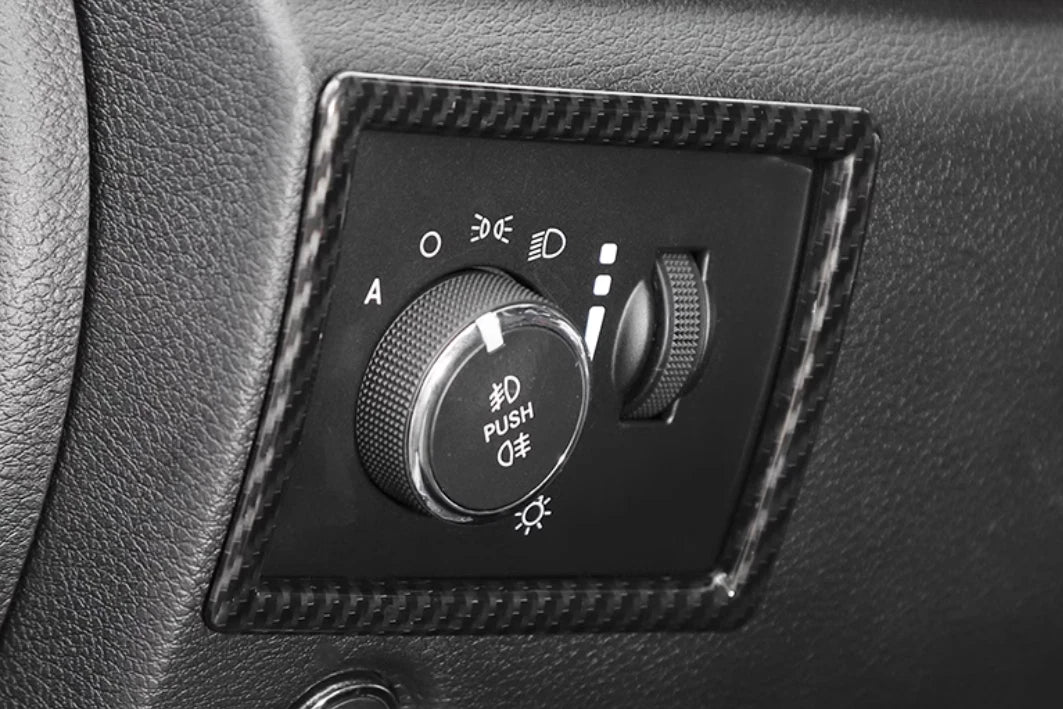 Headlight Adjustment Cover Trim for 2014-2021 Jeep Grand Cherokee Carbon Fiber