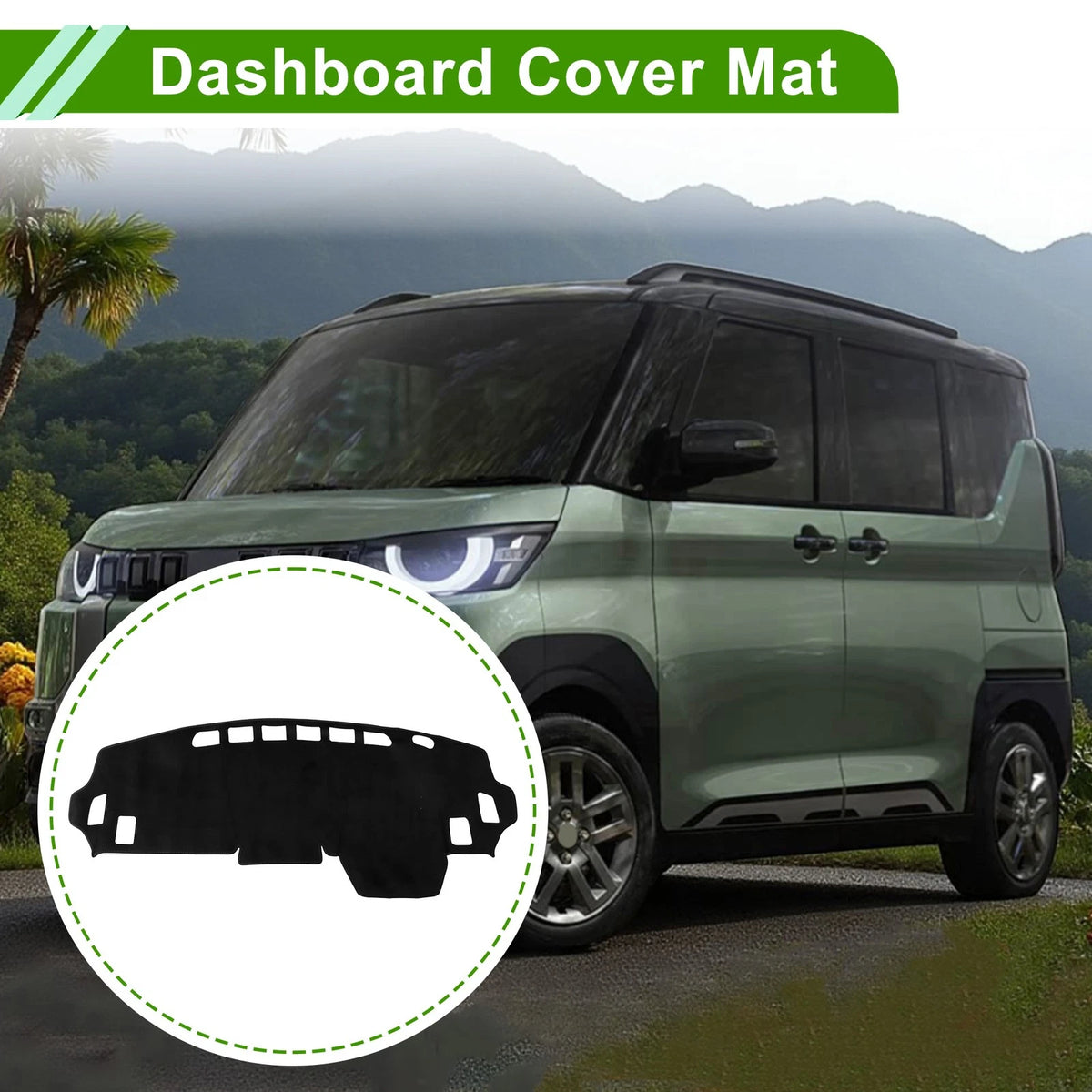 Dashboard Cover Black Flannel for Mitsubishi Delica B34A B35A B37A B38A