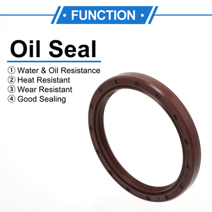 Oil Seal 65x80x8mm Brown 2 x Rotary Shaft Seal FKM Rubber for Make Model