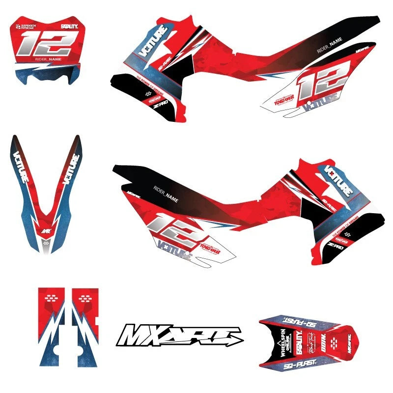 Sticker Kit for Honda CRF125F Roster Style Graphics (2013-2018)