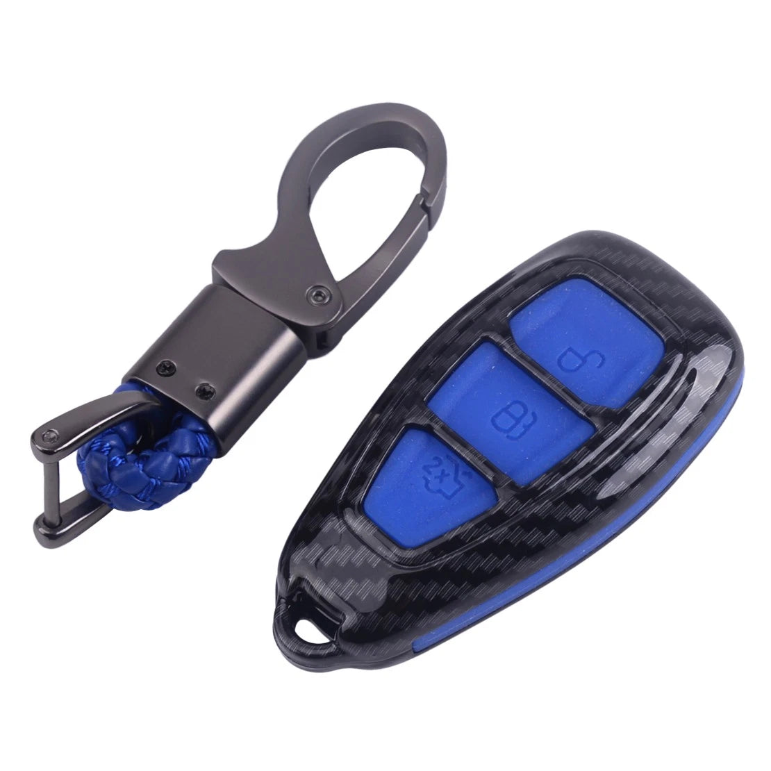 Carbon Fiber Remote Key Case Cover for Ford Focus Fiesta Kuga C-Max Galaxy