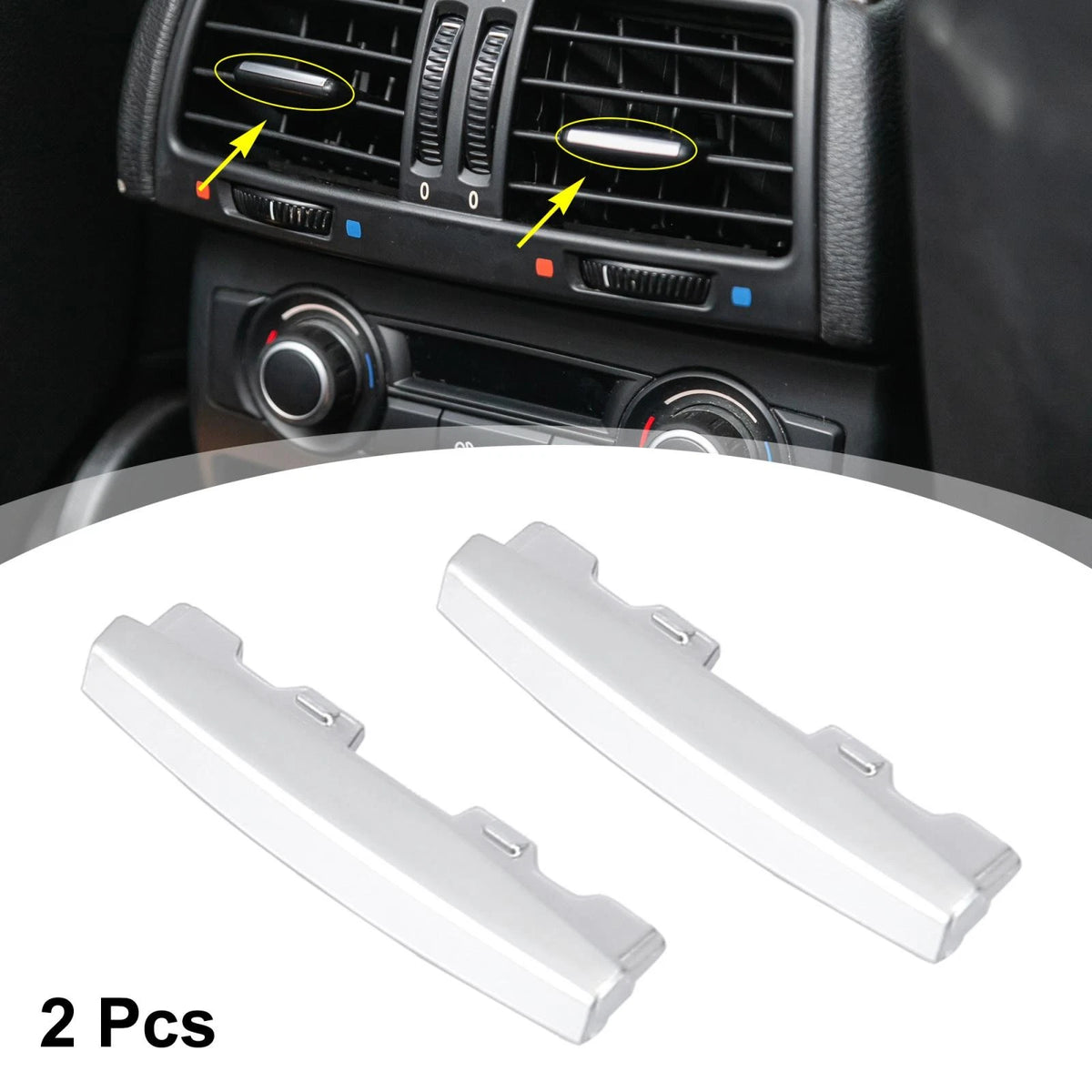 Front AC Air Vent Outlet Tab Clip Chrome Trim for BMW X5 X6 (2014-2018)