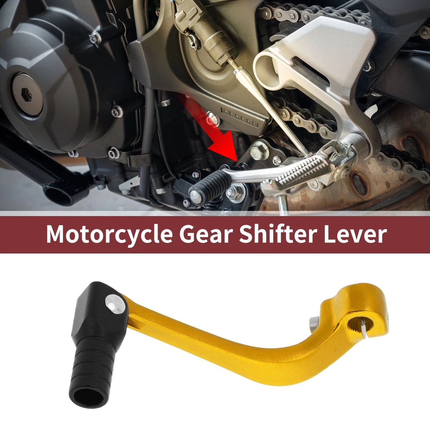 Gold Tone Black Motorcycle Gear Shifter Lever for Honda CRF110F (2013-2018)
